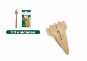 Colher Sobremesa de Madeira Theoto Theoto – Caixa c/ 050 Unidades