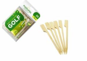 Palito Espeto Golf Bambu 9 cm Natural – Pacote c/ 050 Unidades