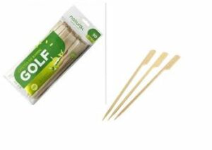 Palito Espeto Golf Bambu 18 cm Natural – Pacote c/ 050 Unidades