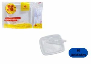 Kit Prato e Talheres Plasticos 2 Linha Trik-trik – Pacote c/ 010 Unidades