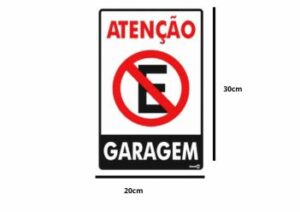 SIN128-PS04 Atencao Garagem – 20×30 cm Grespanflexo – Unidade