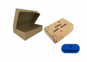 Caixa Divertida 6 Brig Feito C Amor 12x8x3.5 cm Cromus – Pacote c/ 010 Unidades
