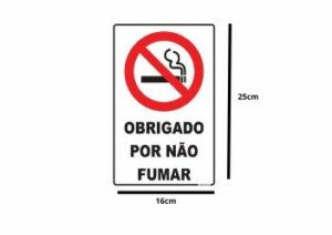 SIN82 Obrigado Por Nao Fumar – 16x25cm Grespanflexo – Unidade