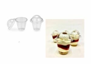 Copo Bolha Mini 25 ml Transparente com Tampa Bolha Flip Festas – Pacote c/ 024 Unidades