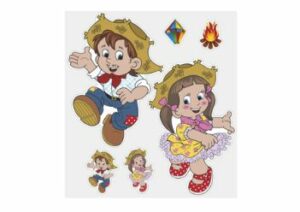 Painel Decorativo Casal Caipira 52x72cm c/ 6 Unid Nctoys – Unidade