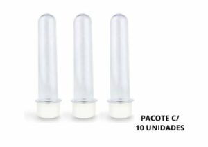 Tubete Transparente Tampa Lisa Nctoys – Pacote c/ 010 Unidades