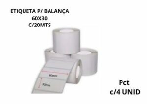 Etiqueta Adesiva Termica 60×30 Balanca 20 Metros Grespanflexo – Pacote c/ 004 Unidades