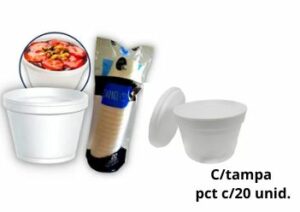 Pote Isopor EPS 237 ml com Tampa 08 Oz Darnel – Pacote c/ 020 Unidades
