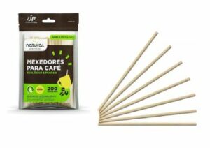 Mexedor Bambu Cafe/drink Medio Natural – Pacote c/ 200 Unidades